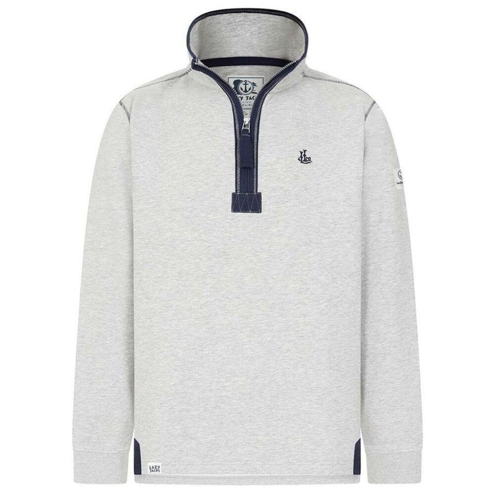 Lazy Jacks Mens Quarter Zip Sweatshirt / Grey Marl